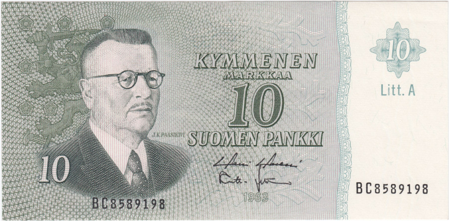 10 Markkaa 1963 Litt.A BC8589198